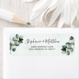 Étiquette Eucalyptus Foliage Aquarelle Mariage élégant