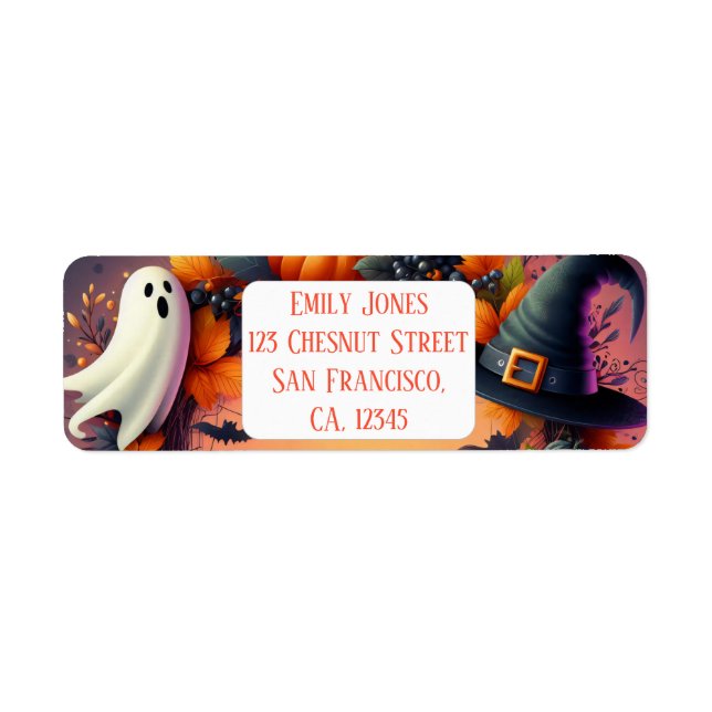 Étiquette Eve Enchantée - Plaques de papier d'Halloween Fest (Devant)