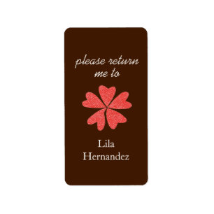 Étiquette Ex-libris chocolat & rouge