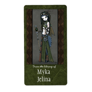 Étiquette Ex-libris de fée d'Aviatrix de Steampunk "d'écla