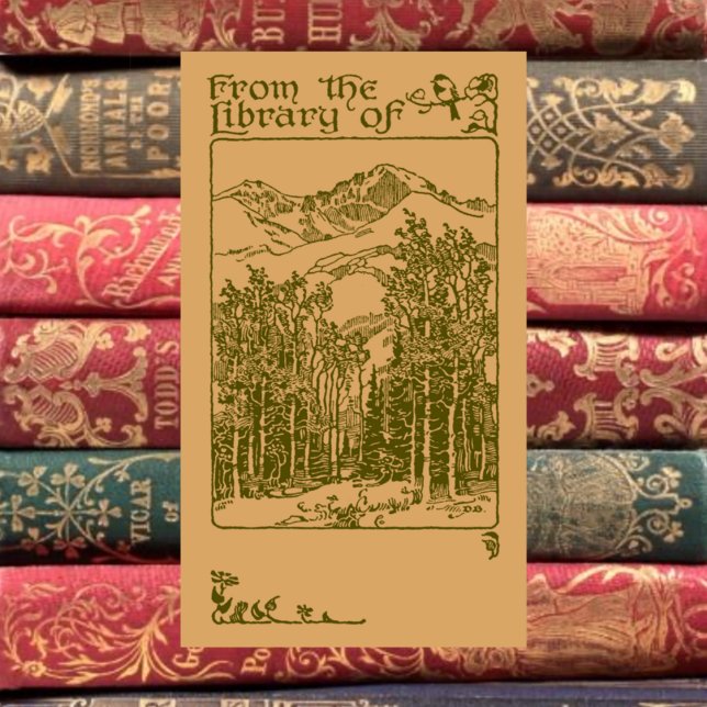 Étiquette Ex-libris de forêt (Créateur téléchargé)