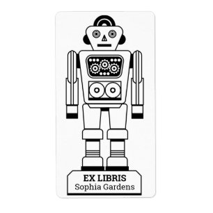 Étiquette Ex Libris - Robot Librarian v2
