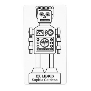 Étiquette Ex Libris - Robot Librarian v3