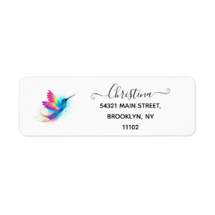 Étiquette Exotic Rainbow Hummingbird