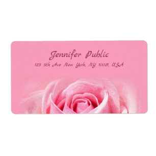 Étiquette Expédition Florale Rose Roseau Aquarelle Créative