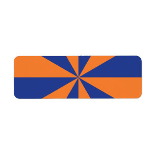 Étiquette Explosion Orange et Bleue en Étoile