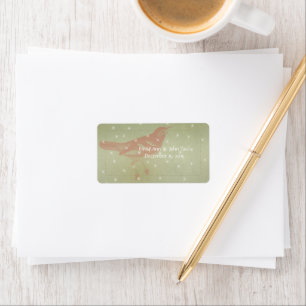 Étiquette Faire part de date de Rouge Oiseau Bois Vert Grain