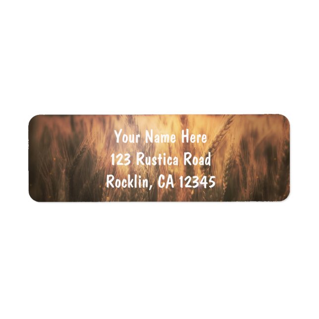 Étiquette Faire part de mariage champêtre rustique Champ de  (Devant)