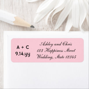 Étiquette Faire-part de mariage personnalisé moderne rose bl