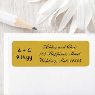 Étiquette Faire-part de mariage personnalisée Gold Black Mod