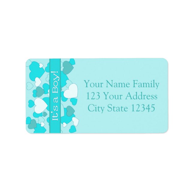 Étiquette Faire-part de naissance bébé garçon (Devant)