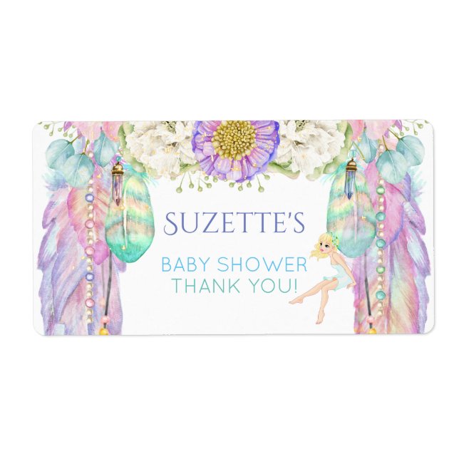 Étiquette Fairy Dream Catcher bouteille d'eau Merci cadeau (Devant)