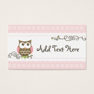 Étiquette faite sur commande de hibou de baby