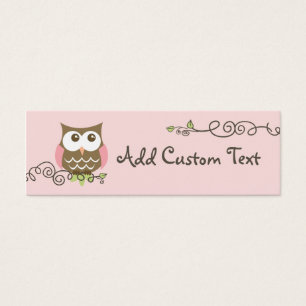 Étiquette faite sur commande de hibou de baby