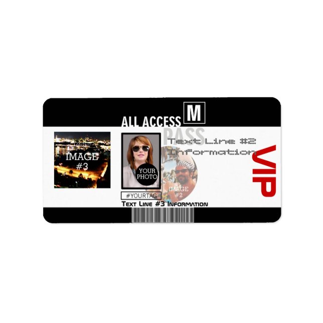 Étiquette Faites votre propre VIP Pass 8 façons de personnal (Devant)