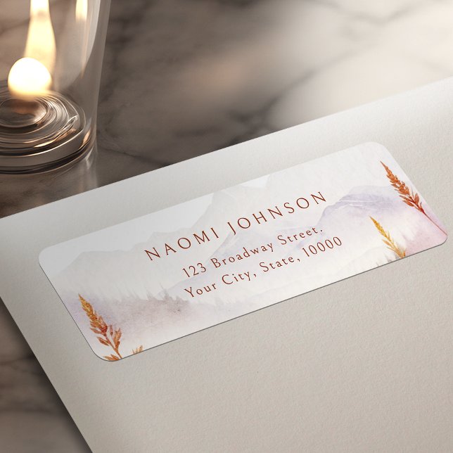 Étiquette Fall Wildflower Mountain Rustic Return Address (Fall Wildflower Mountain Rustic Return Address Label)