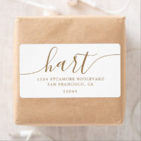 Famille Adresse Style Script Or Élégant