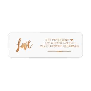 Étiquette Famille minimaliste simple de feuille d'or de Faux