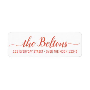 Étiquette Family Name Custom Calligraphy Modern Font Elegant