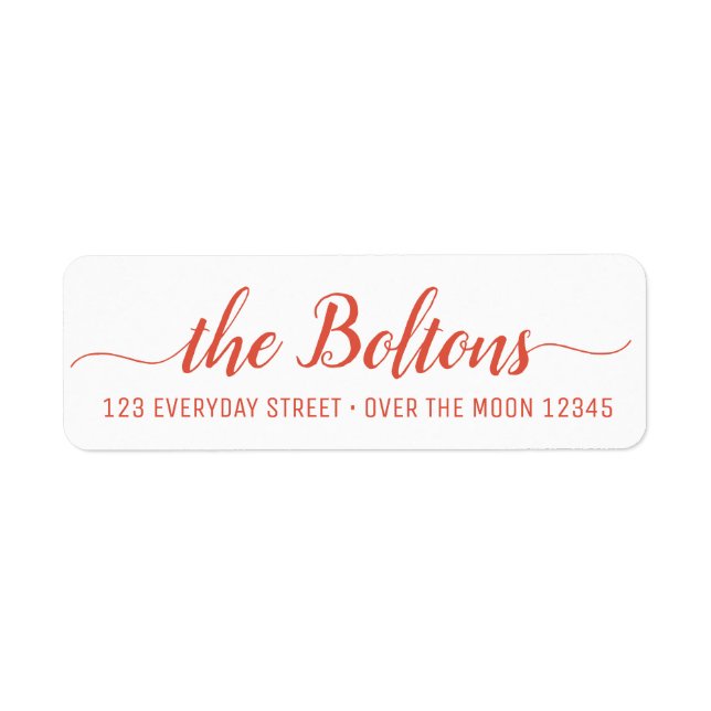 Étiquette Family Name Custom Calligraphy Modern Font Elegant (Devant)
