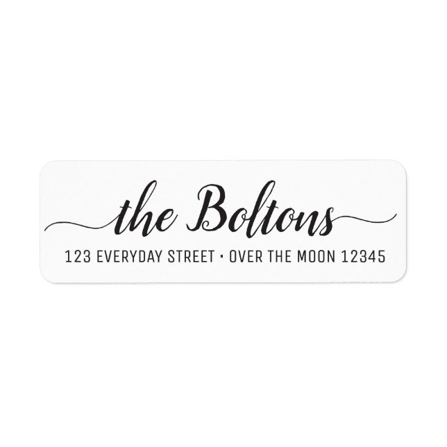 Étiquette Family Name Custom Calligraphy Modern Font Elegant (Devant)