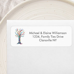 Étiquette Family Reunion Rainbow Family Tree adresse de reto