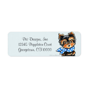 Étiquette Fantaisie bleue d'écharpe de chiot de Yorkie