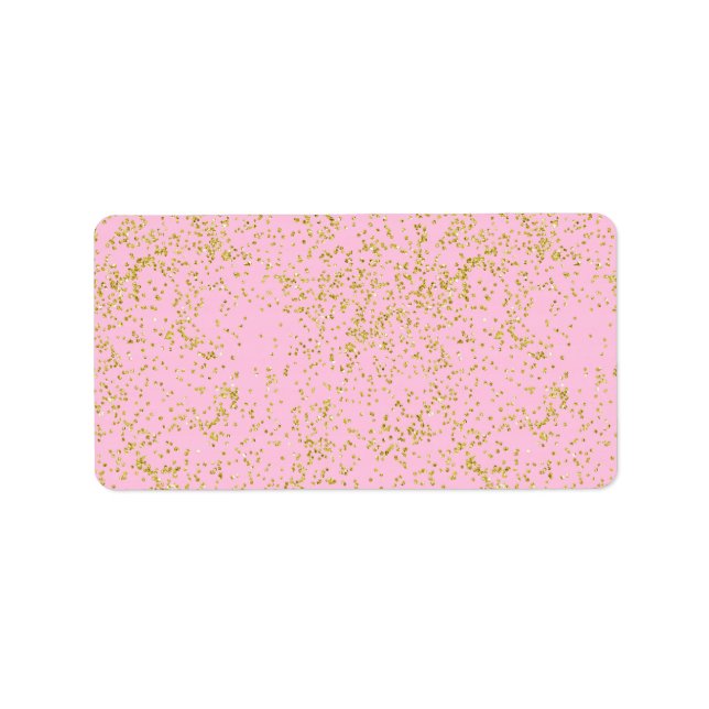 Étiquette Faux Gold Foil rose Arrière - plan Parties scintil (Devant)