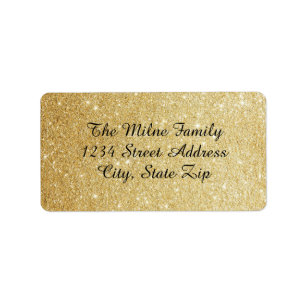 Étiquette Faux Gold Glitter - Address Labels