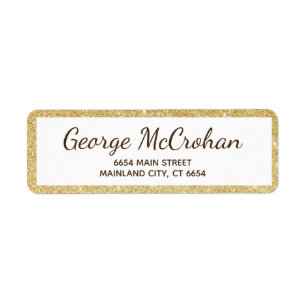 Étiquette Faux Gold Parties scintillant Foil Adresse de reto