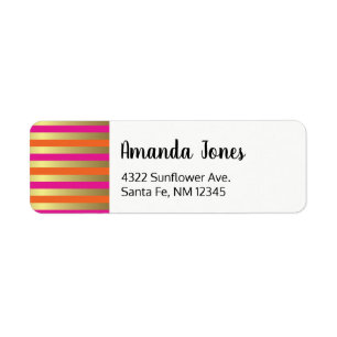 Étiquette Faux Gold Rose & Orange Grandes Dégradées