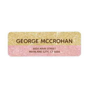 Étiquette Faux rose gold pailleté rose papier d'aluminium Ad