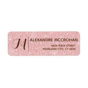 Étiquette Faux Rose Gold Parties scintillant Foil Rose Adres