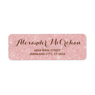Étiquette Faux Rose Gold Parties scintillant Foil Rose Adres
