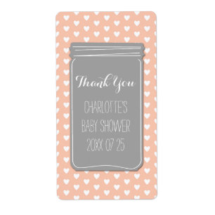 Étiquette Faveur grise de corail de baby shower de pot de