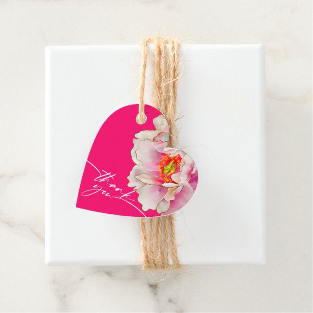 ÉTIQUETTE FAVEUR | Pivoine Écarlate Audacieuse et  (En situation)
