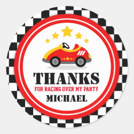 Étiquette Favor Merci de voiture de course