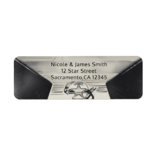 Étiquette Favori personnalisé noir et blanc de Hollywood vin