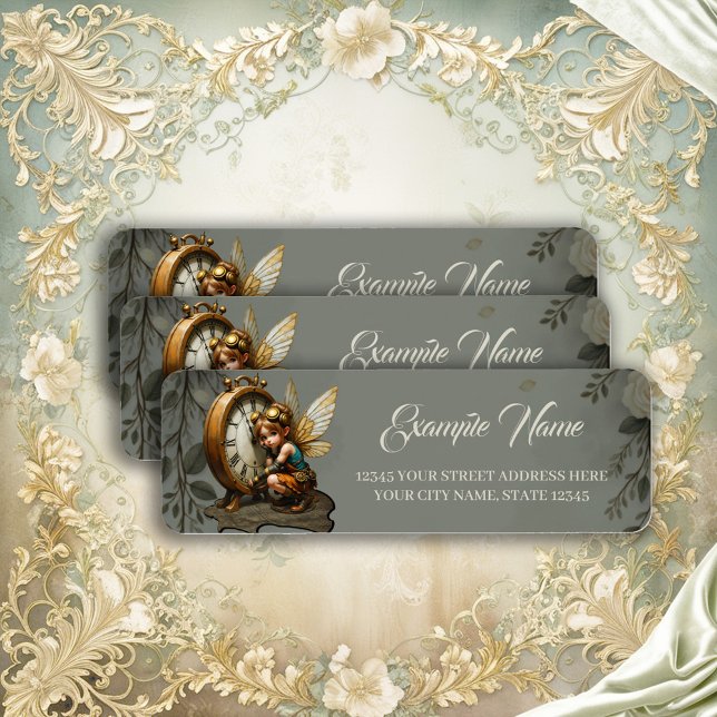 Étiquette Fée Steampunk avec ailes d'or (Créateur téléchargé)