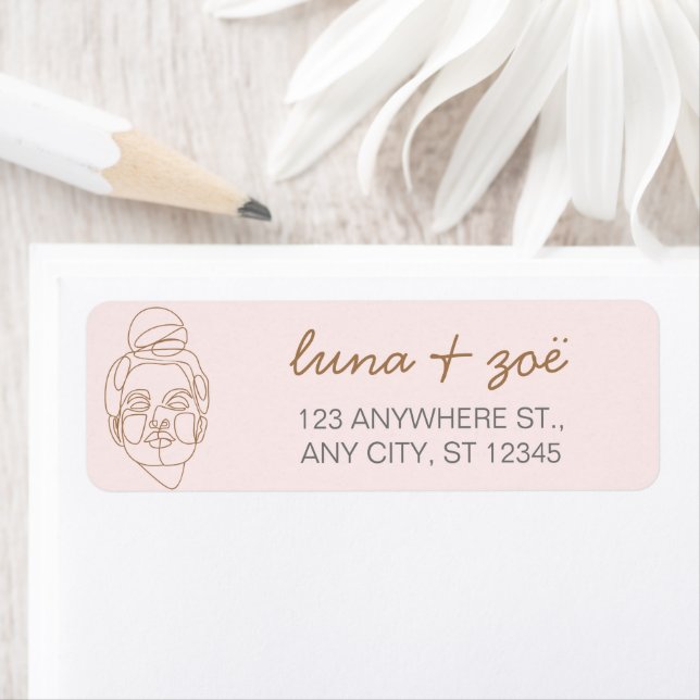 Étiquette Feminine moderne Blush Pink Business Retour Adress (En situation)