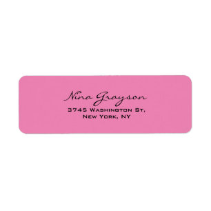 Étiquette Feminine rose moderne Simple Plaine Élégante