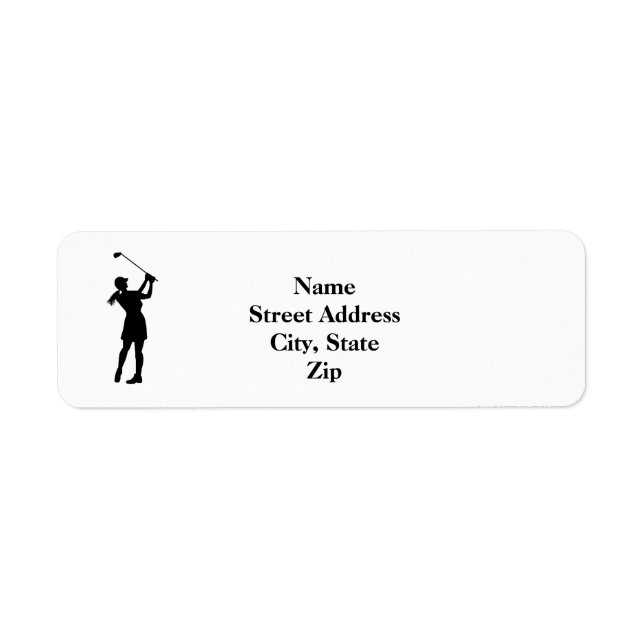 Étiquette Femme Golfer Silhouette Adresse de retour Label (Devant)