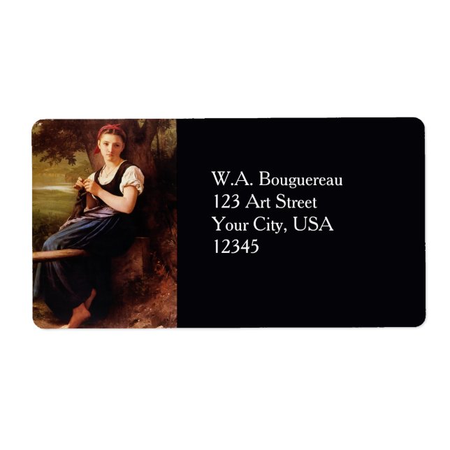 Étiquette Femme tricot par William-Adolphe Bouguereau (Devant)