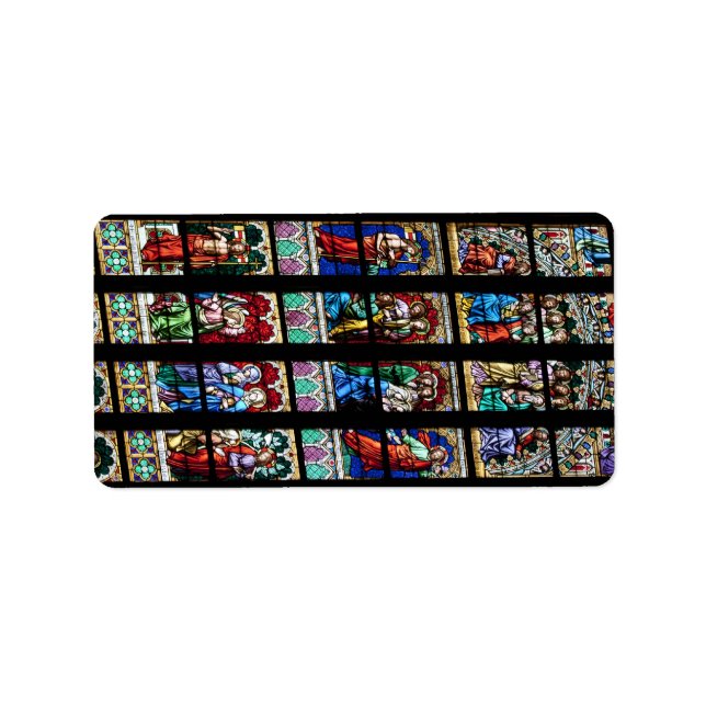 Étiquette Fenêtre en verre coloré (Devant)