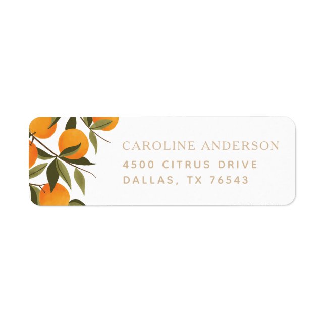 Étiquette Ferme Agritus Citrus Orange Adresse de retour (Devant)