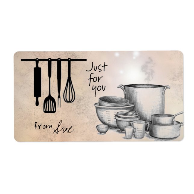 Étiquette Ferme "Juste pour vous" Cuisine/Étiquettes de cuis (Devant)