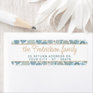 Étiquette Festif Chic Floral Mandala Flakes Motif