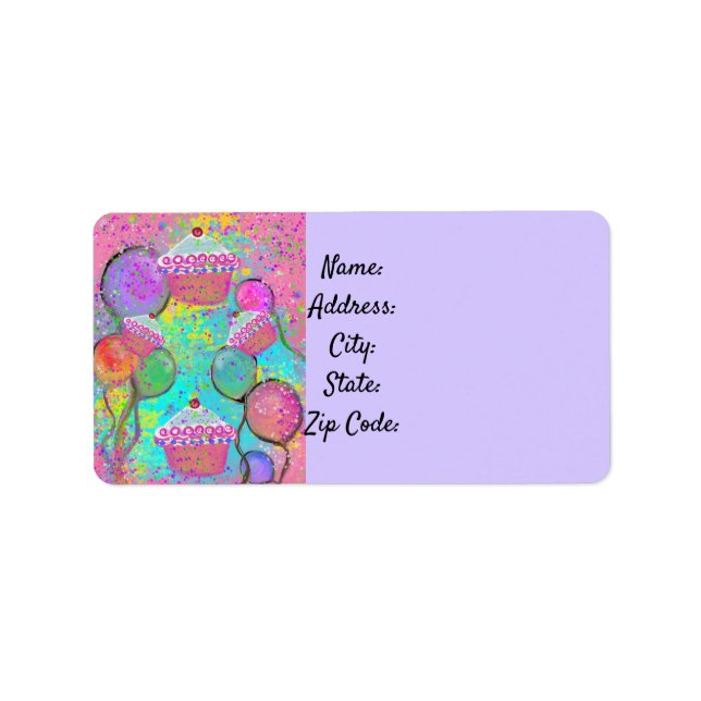 ÉTIQUETTE FÊTE D'ANNIVERSAIRE ART (Devant)