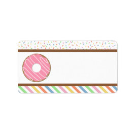 Étiquette Fête d'anniversaire de Donut rose
