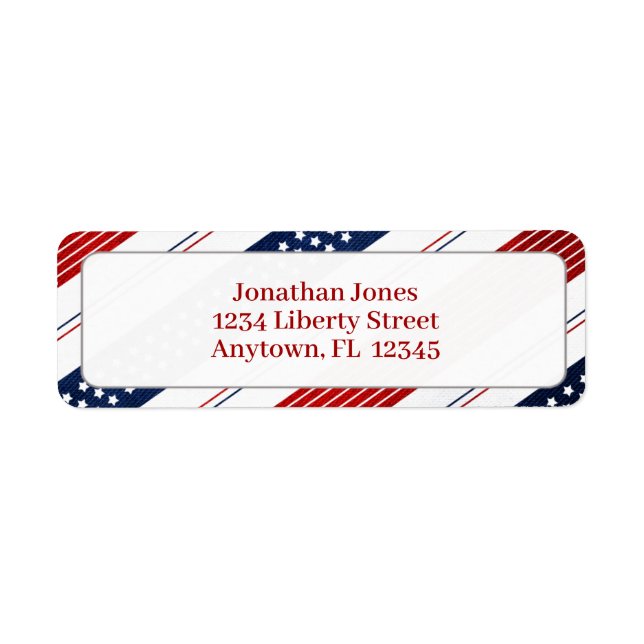 Étiquette Fête de l'Indépendance Étoiles et rayures | Amériq (Devant)
